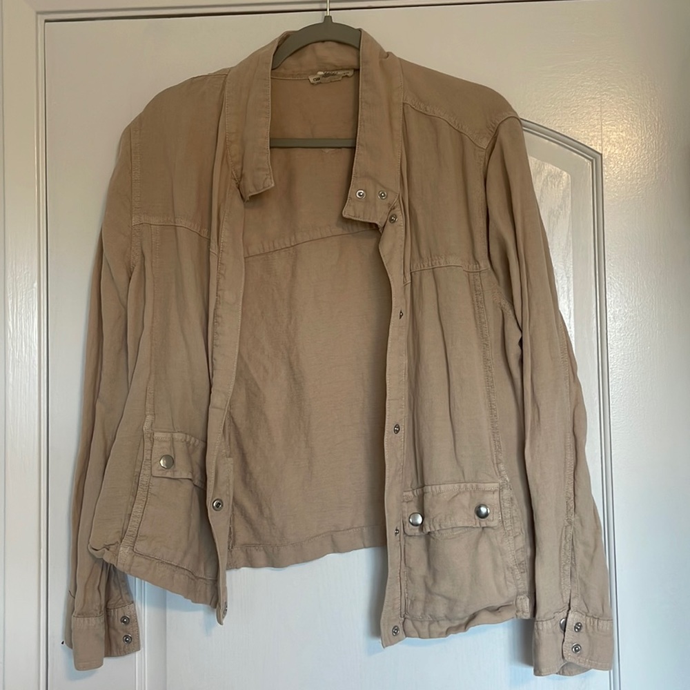 Beige moto jacket